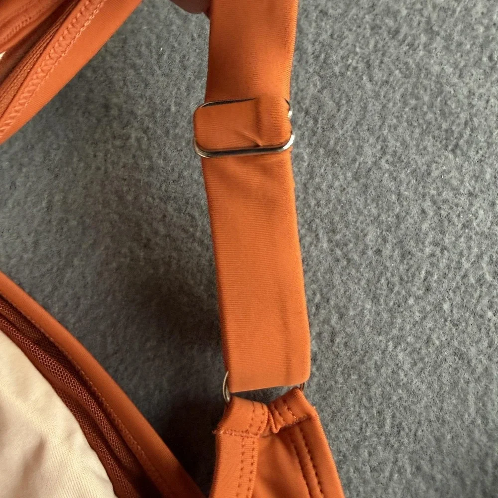 Cupshe Swimsuit Womens 3X Orange Mesh Panel One Piece Adjustable Strap NWT